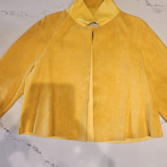 Dusan Mustard Yellow Suede Jacket.  Size M. - Picture 10 of 10